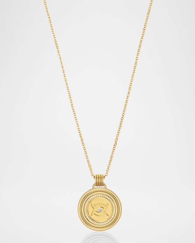 18K Sagesse Vidi Pave Diamond Medallion Necklace